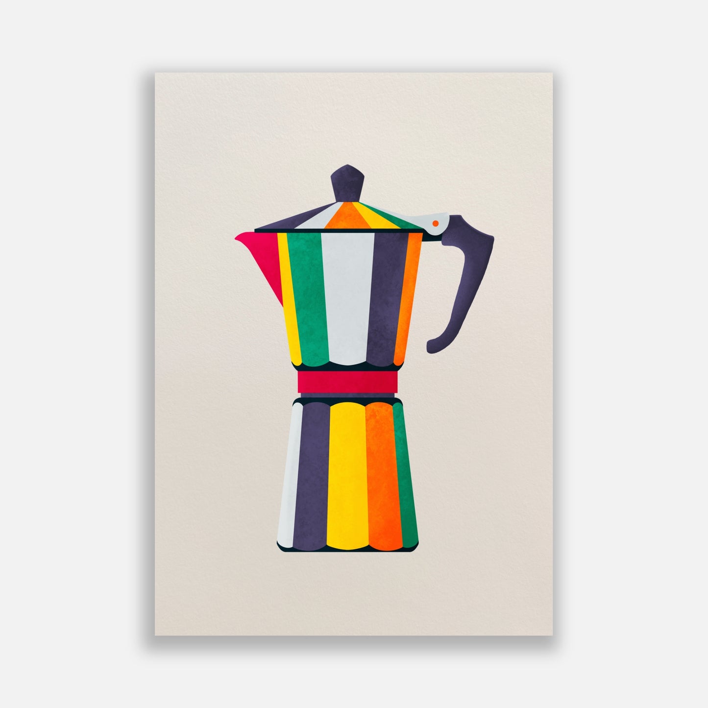 Colourful Moka Pot Print