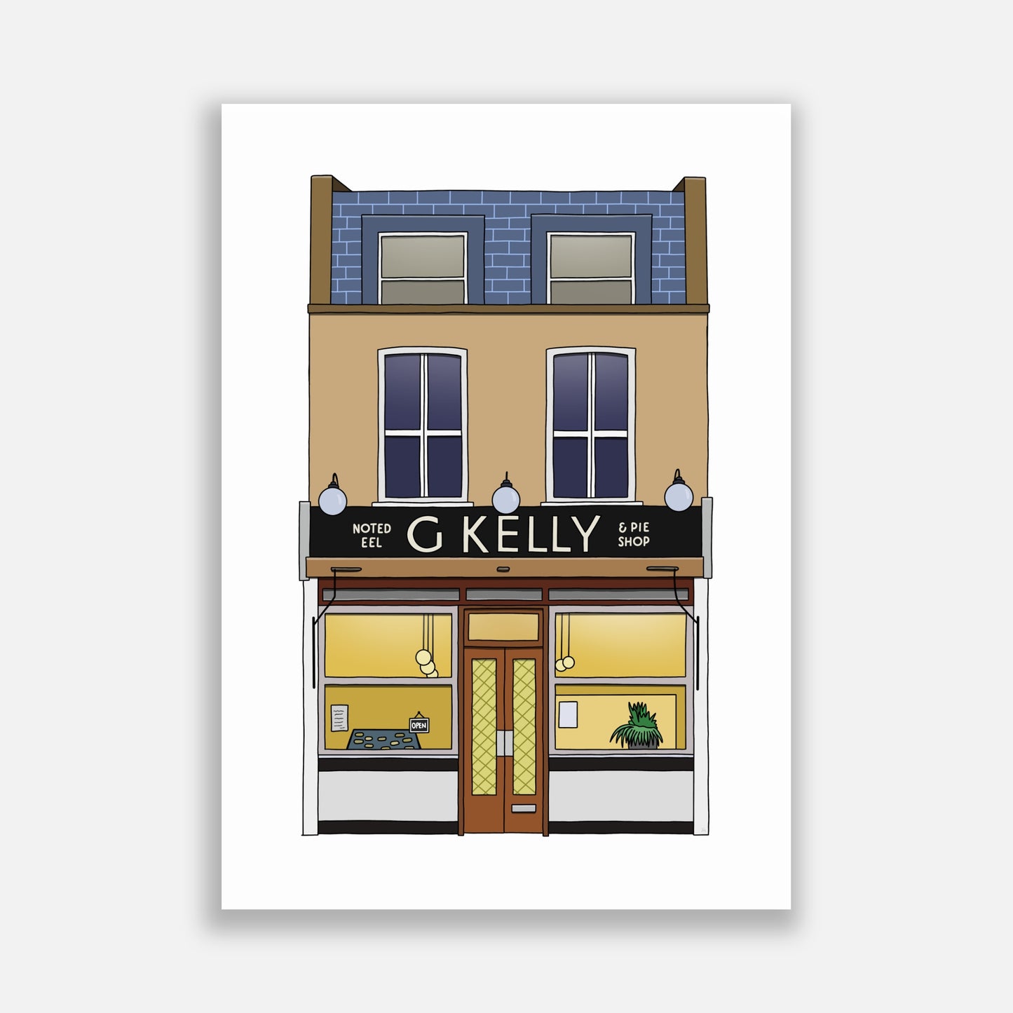 G Kelly Pie & Mash Roman Road Illustration