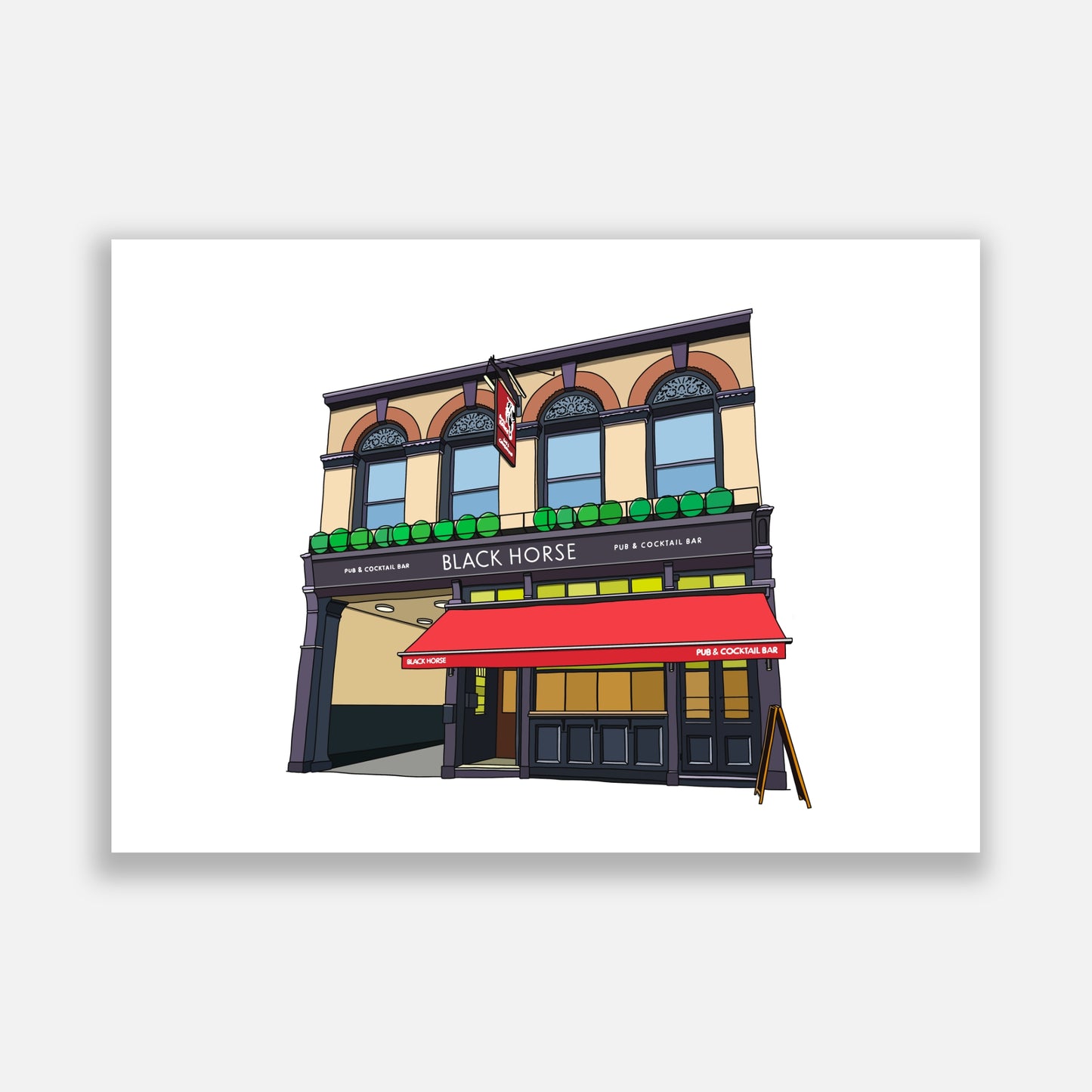 Black Horse Soho Illustration