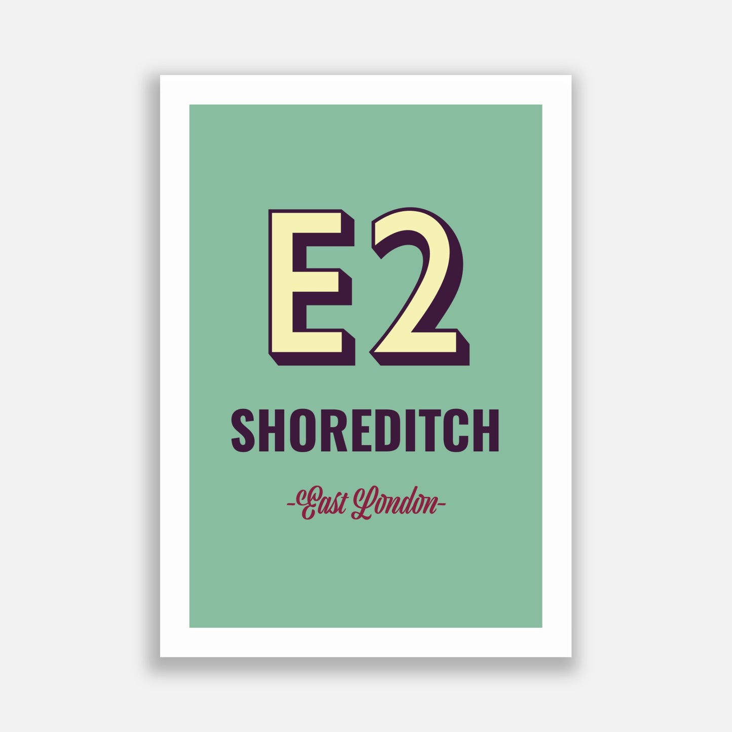 Shoreditch E2 Postcode Poster