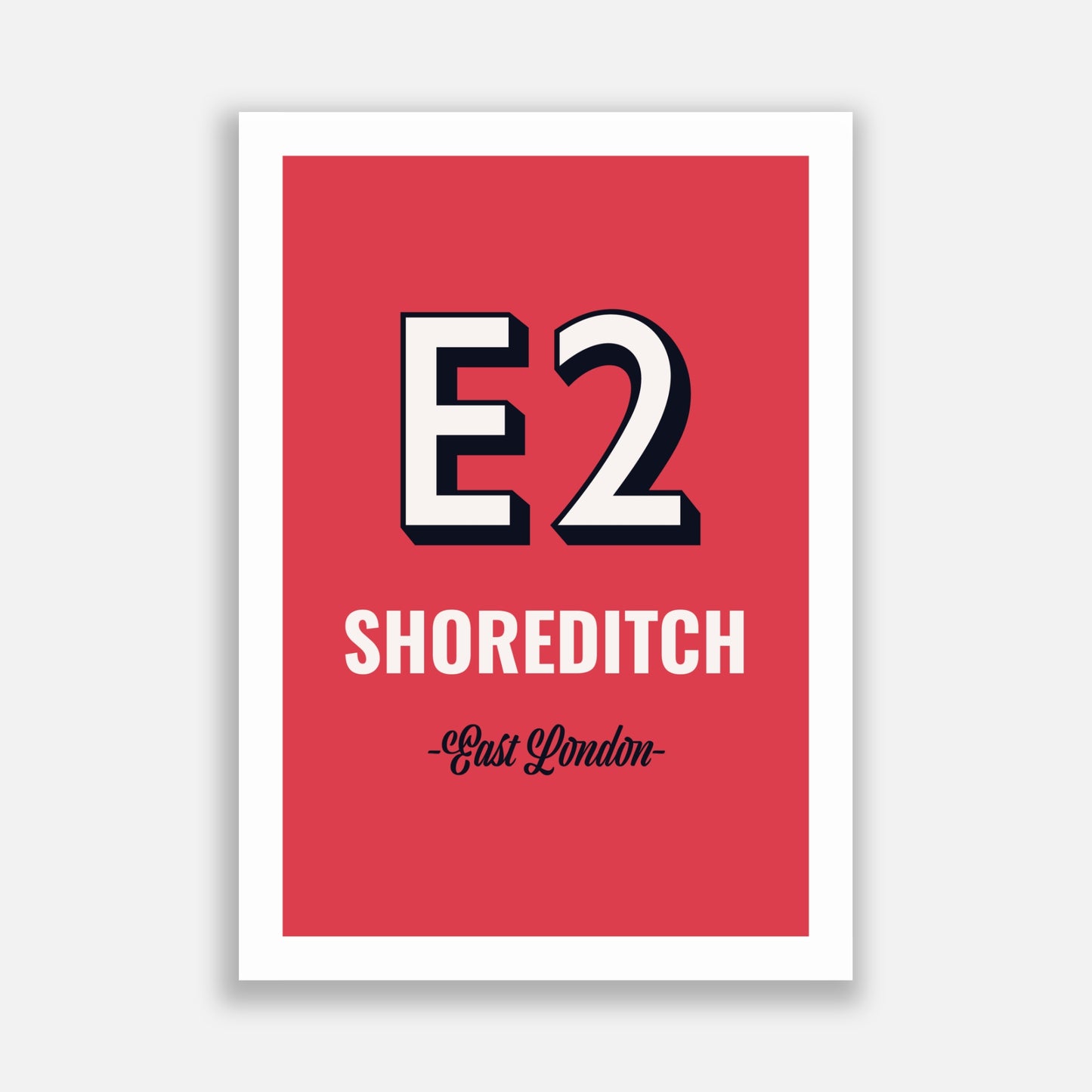 Shoreditch E2 Postcode Poster