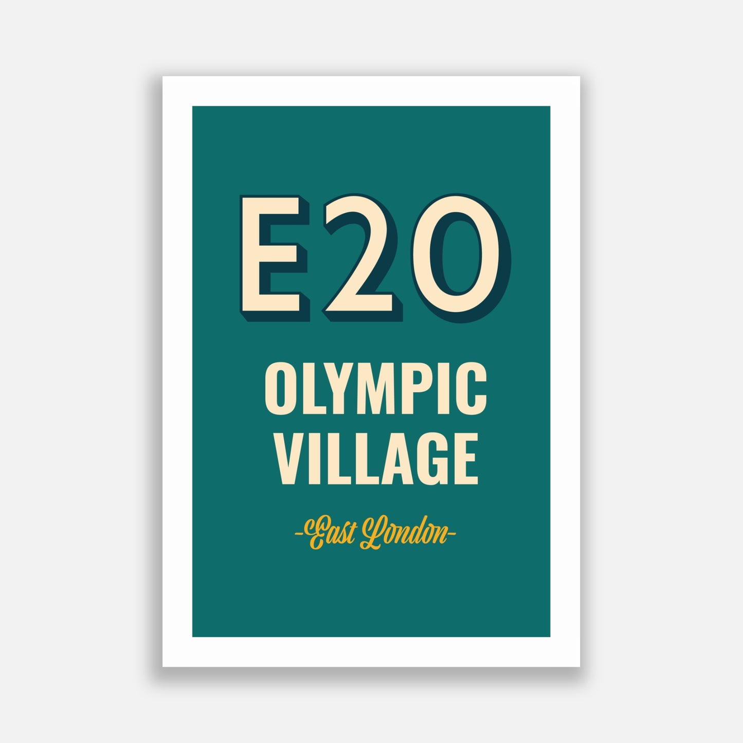 Olympic Park E20 Postcode Poster