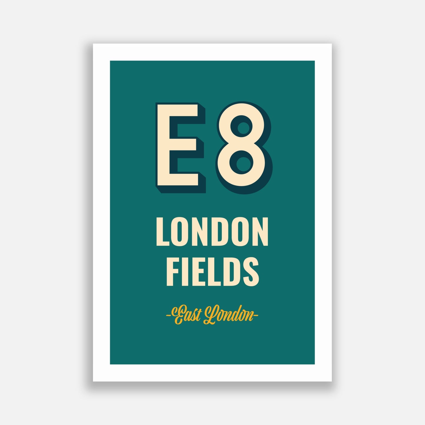 London Fields E8 Postcode Poster