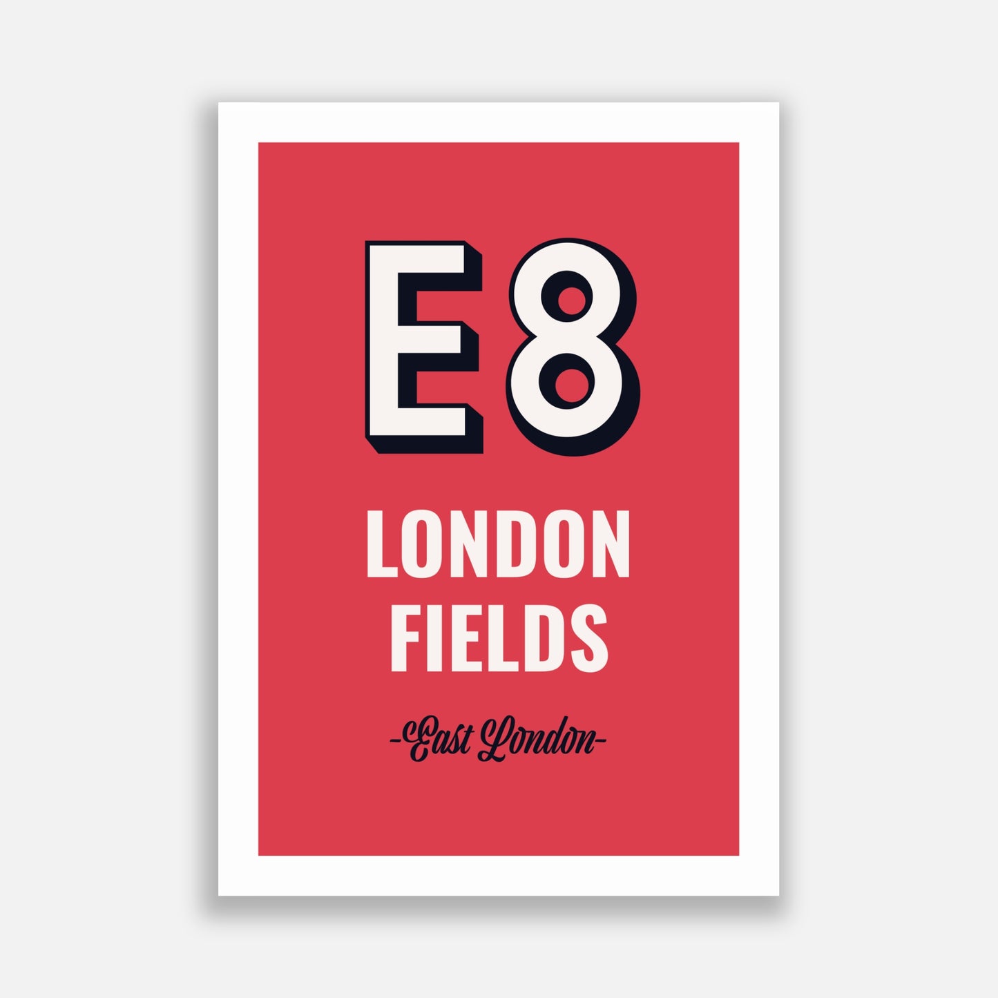 London Fields E8 Postcode Poster