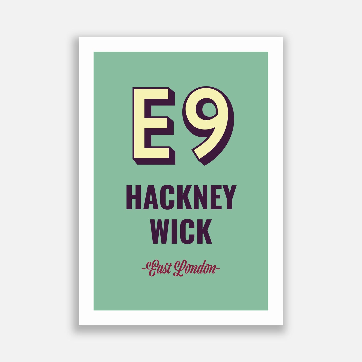 Hackney Wick E9 Postcode Poster