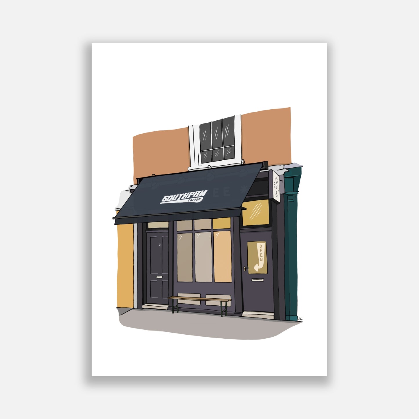 Southpaw Coffee Shop Front Print