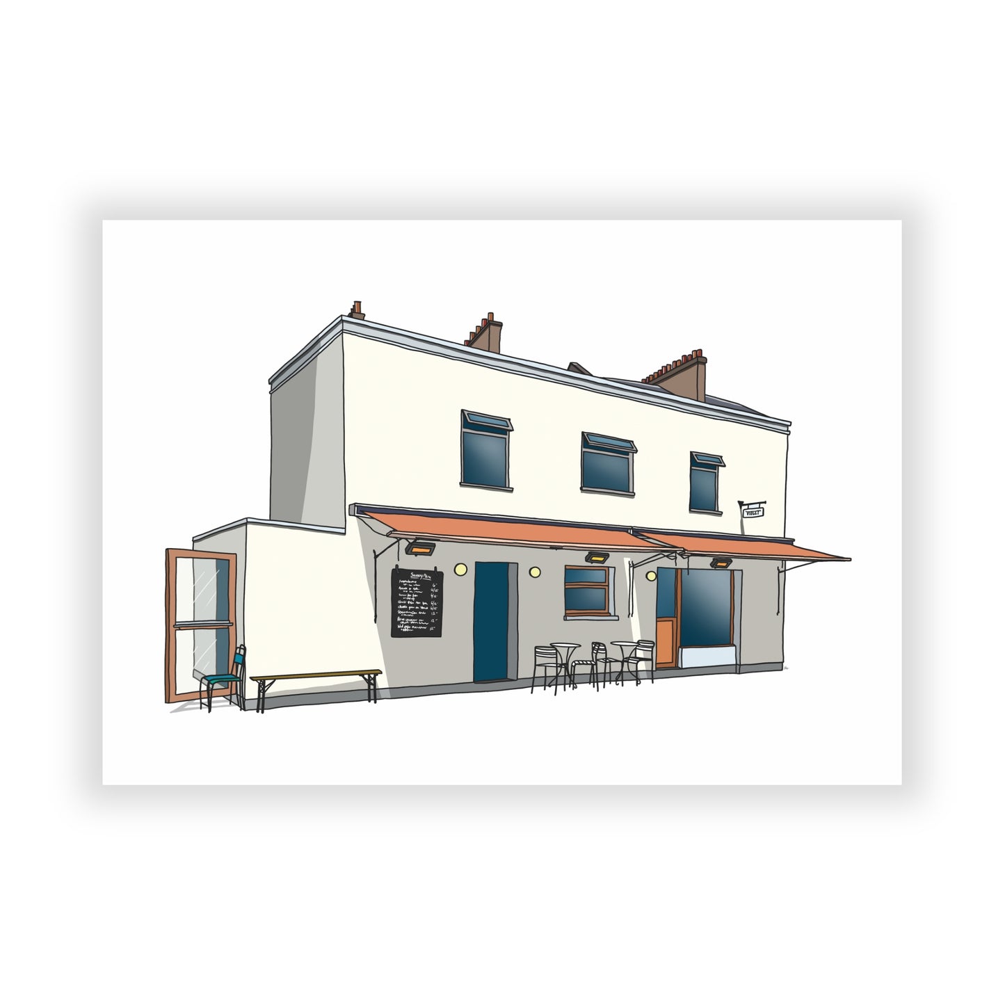 Violet Bakery Shop Front Illustration
