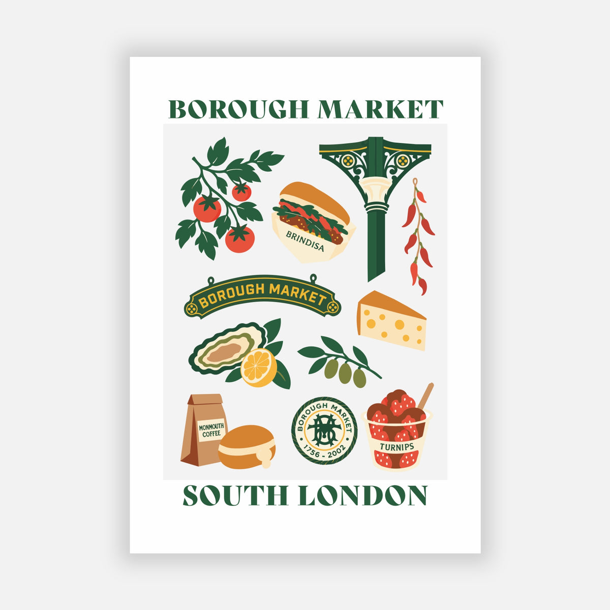 Borough Market Collage Print