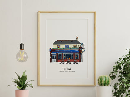 The Dove Pub Broadway Market Illustration