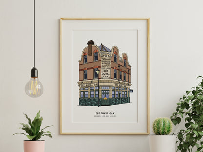 Royal Oak Pub Columbia Road Illustration