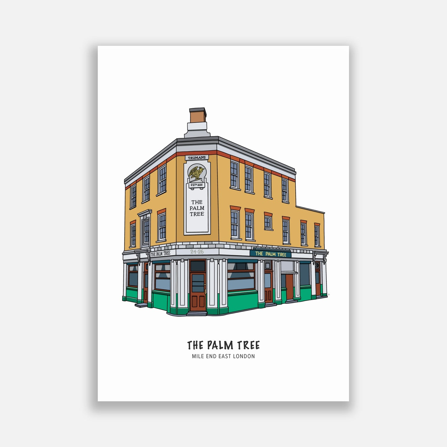Palm Tree Pub Mile End Illustration