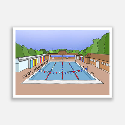 London Fields Lido Illustration