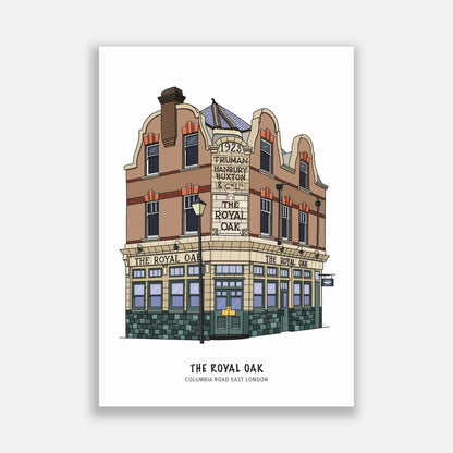Royal Oak Pub Columbia Road Illustration
