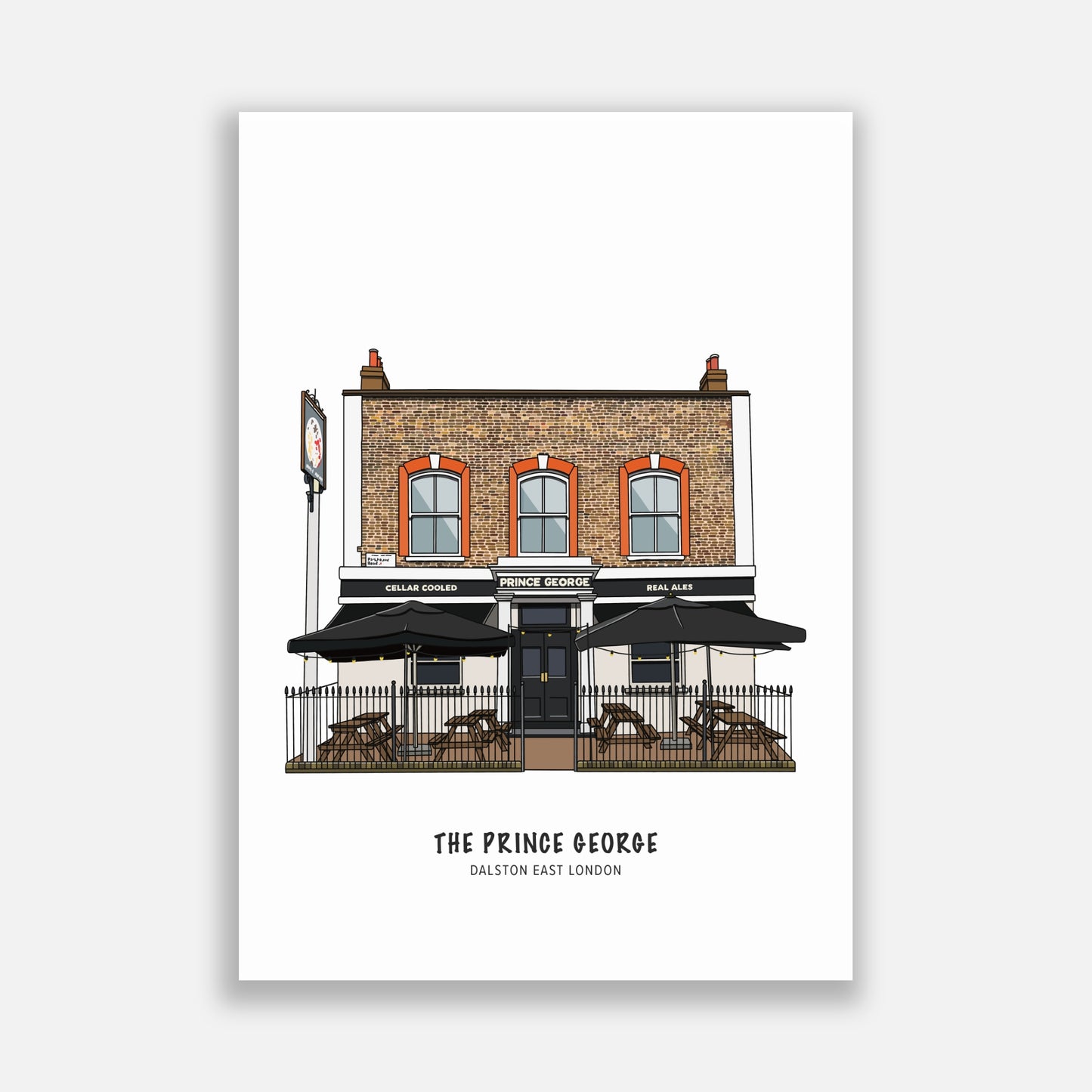 The Prince George Dalston Illustration