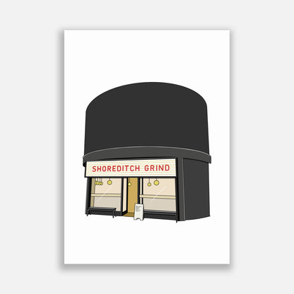 Shoreditch Grind Coffee Shop Illustration