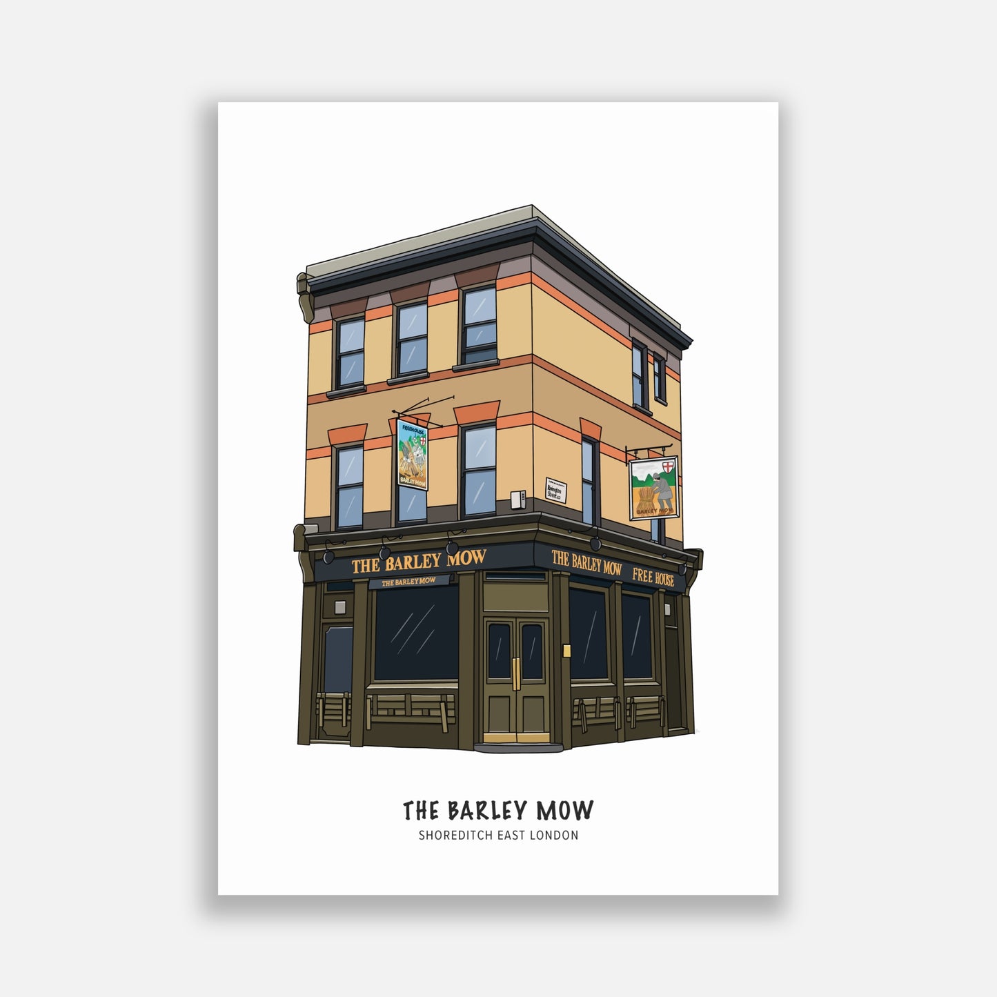 Barley Mow Pub Shoreditch Illustration