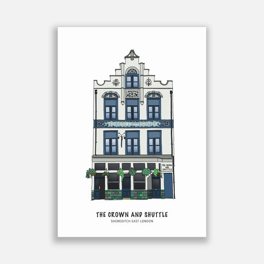 Crown & Shuttle Pub Shoreditch Illustration