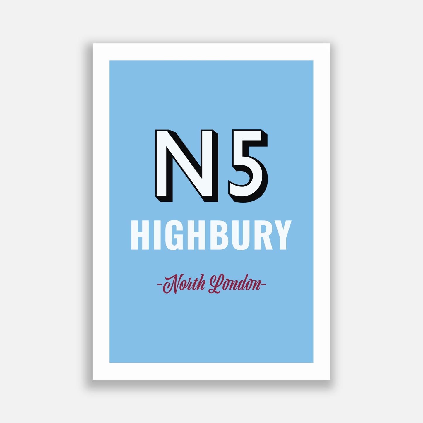 Highbury N5 Postcode Poster