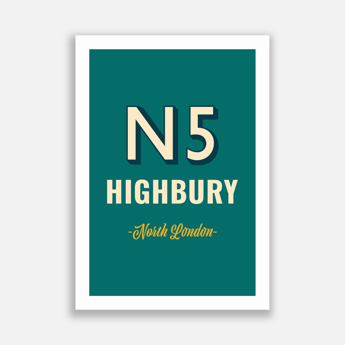 Highbury N5 Postcode Poster