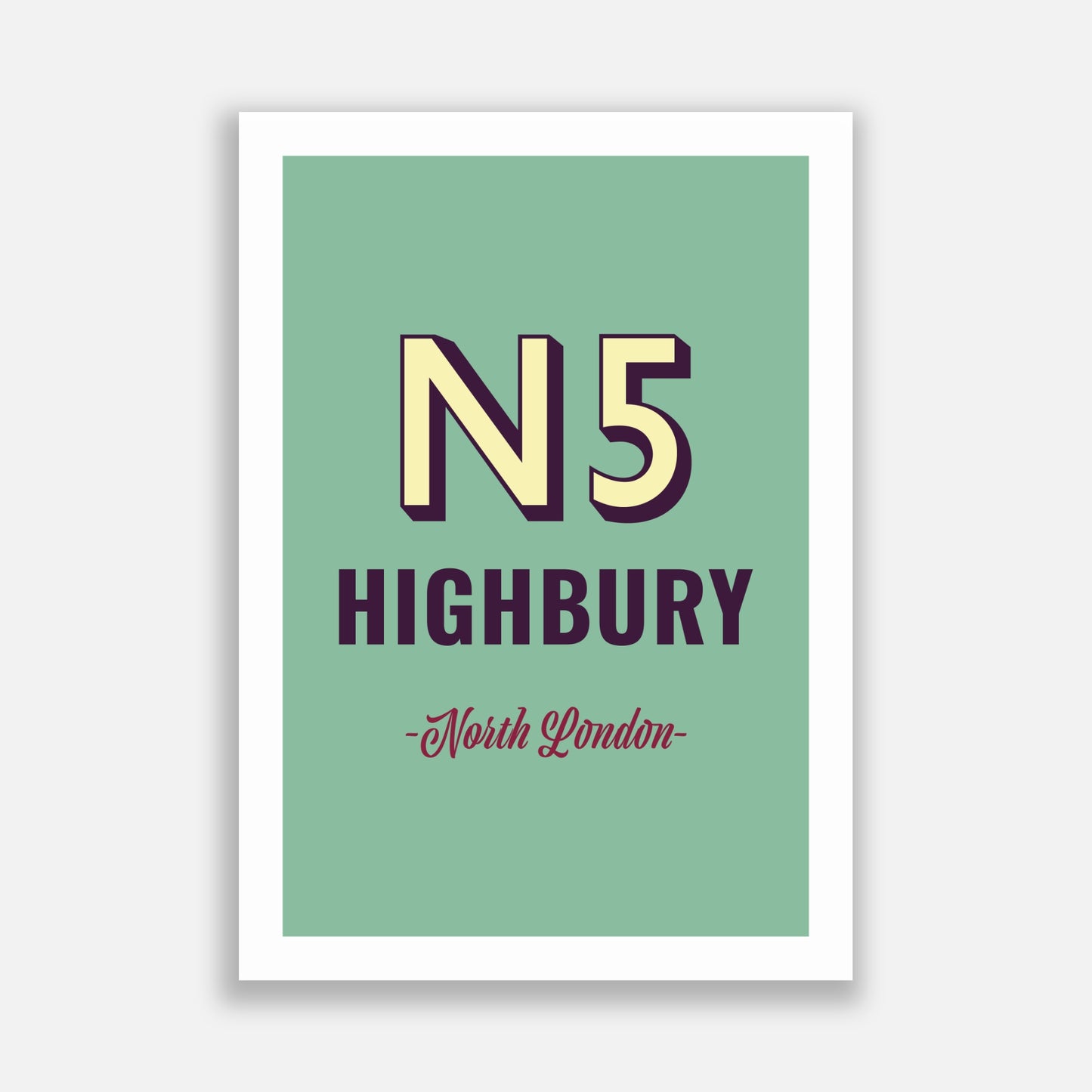 Highbury N5 Postcode Poster