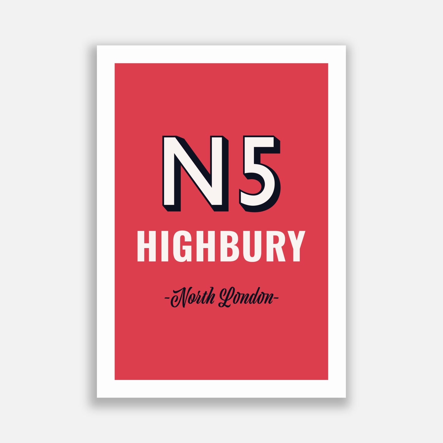 Highbury N5 Postcode Poster