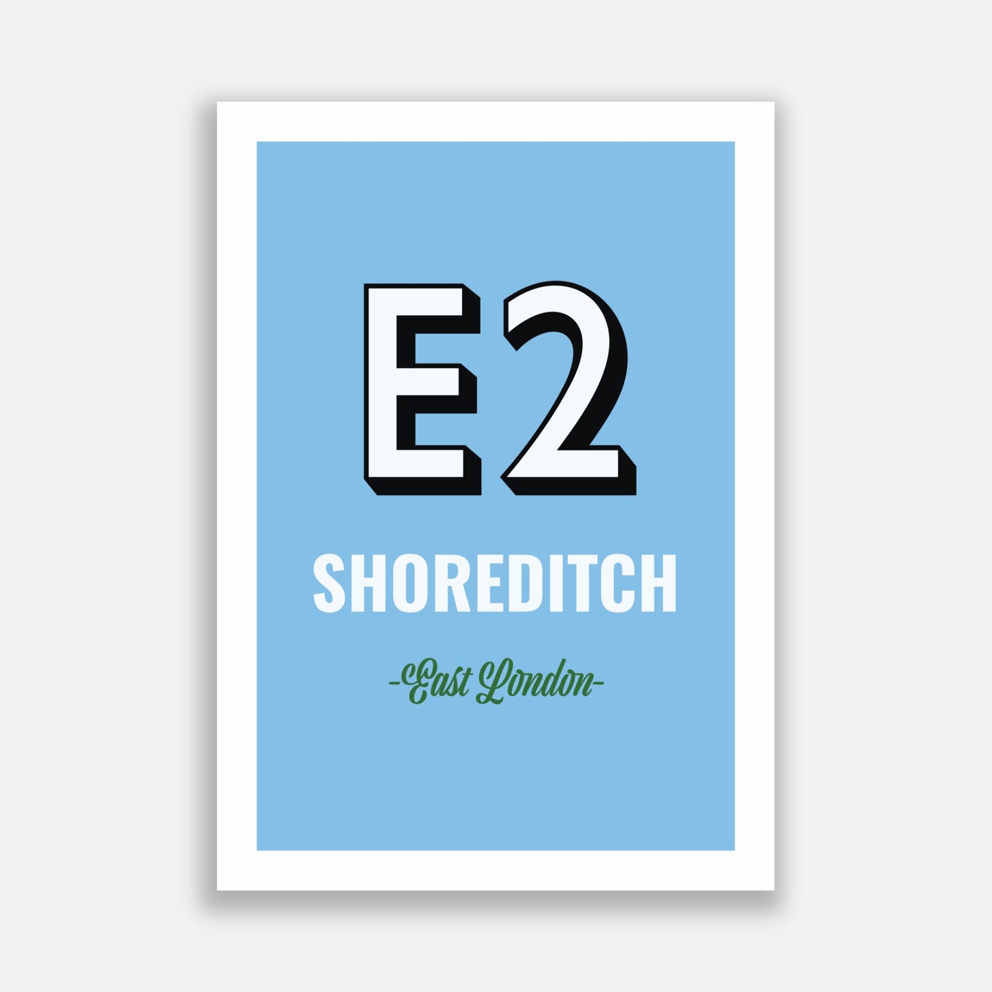 Shoreditch E2 Postcode Poster