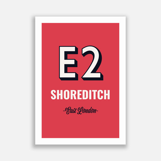 Shoreditch E2 Postcode Poster