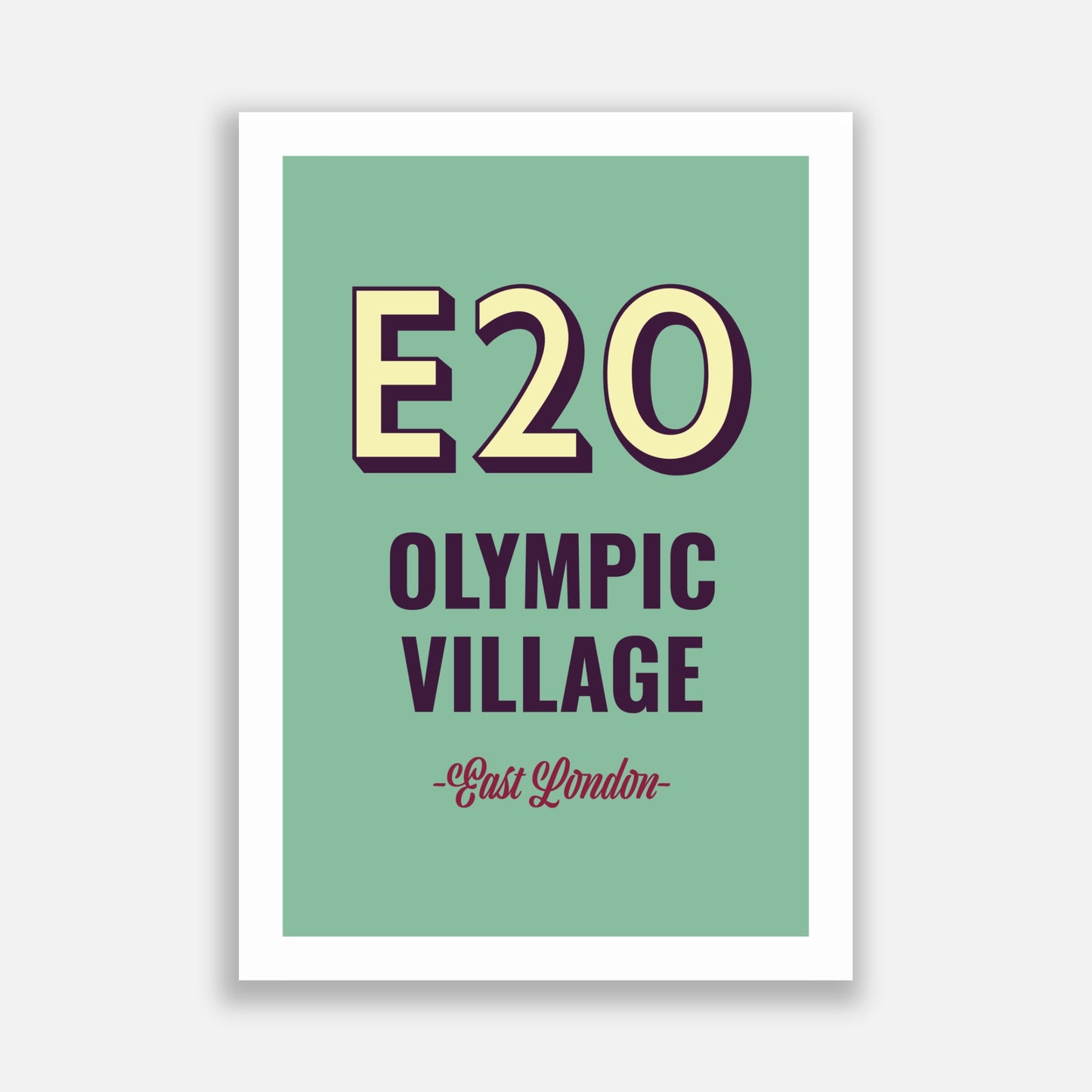 Olympic Park E20 Postcode Poster