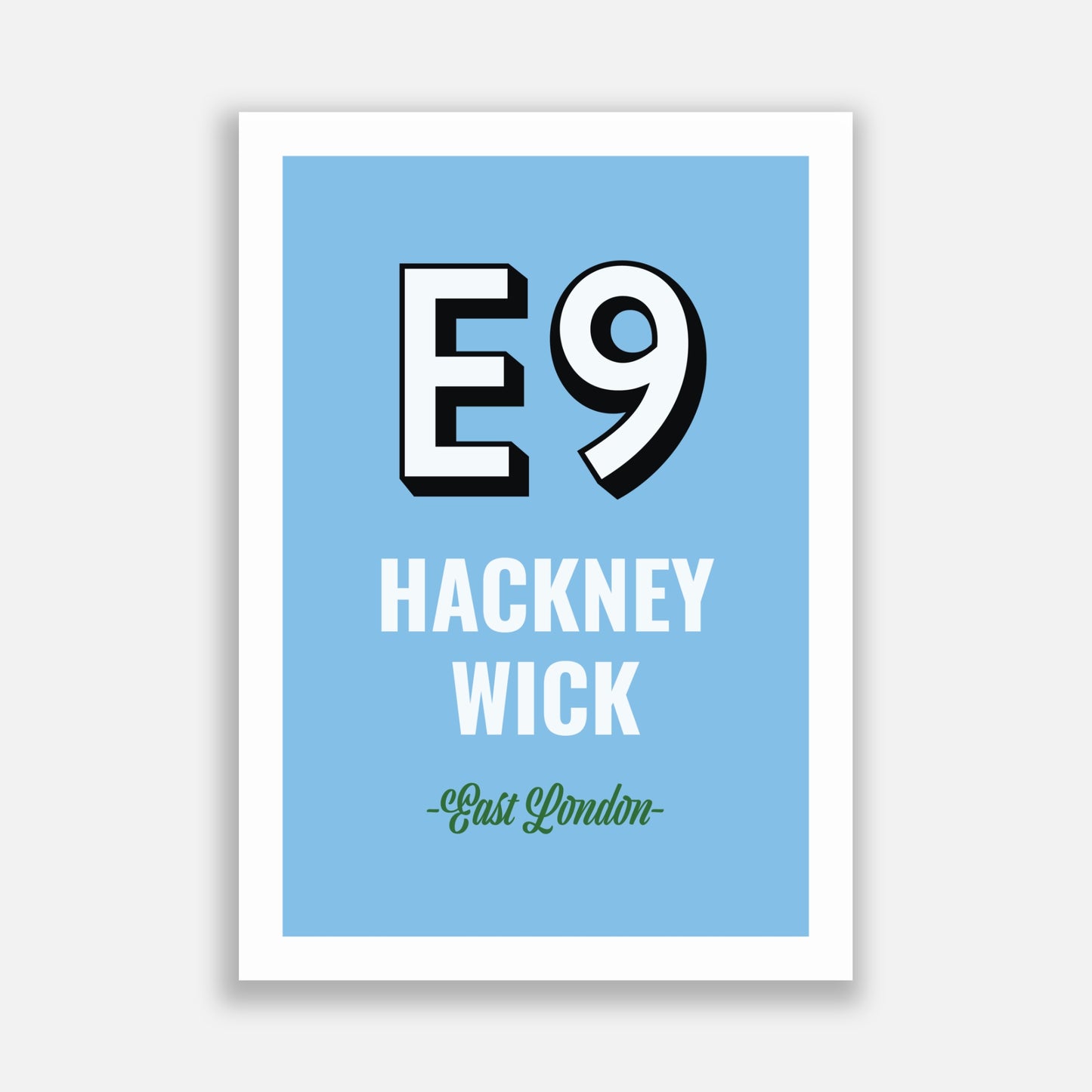 Hackney Wick E9 Postcode Poster