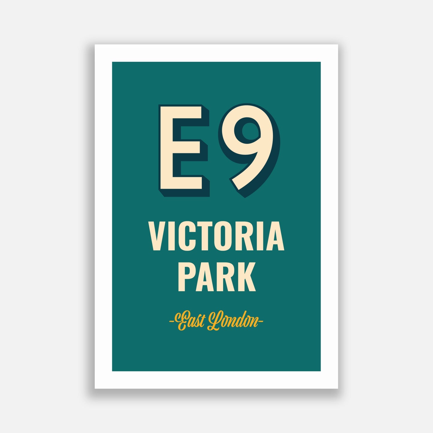 Victoria Park E9 Postcode Poster