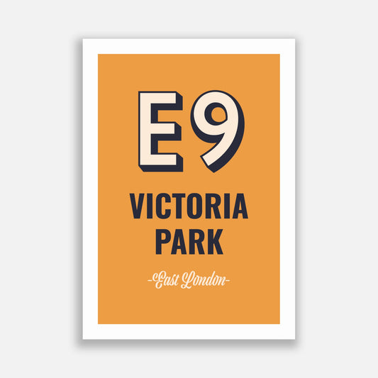 Victoria Park E9 Postcode Poster