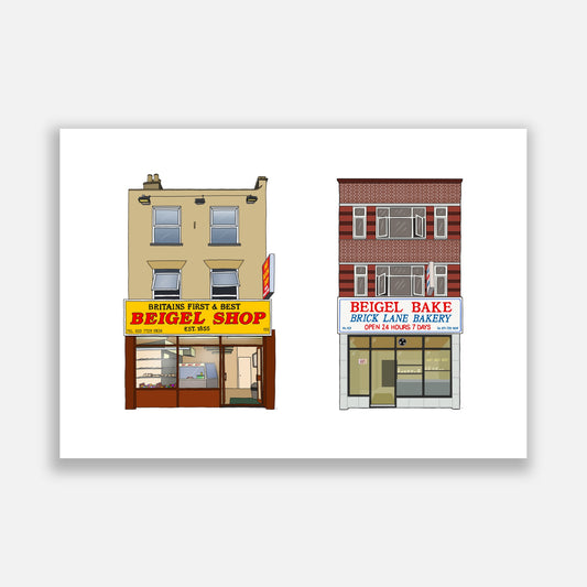 Brick Lane Beigel Shops Illustration