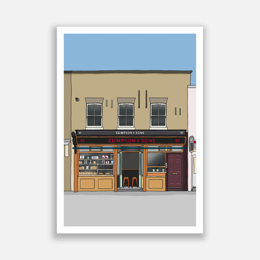Climpsons & Sons Shop Front Illustration