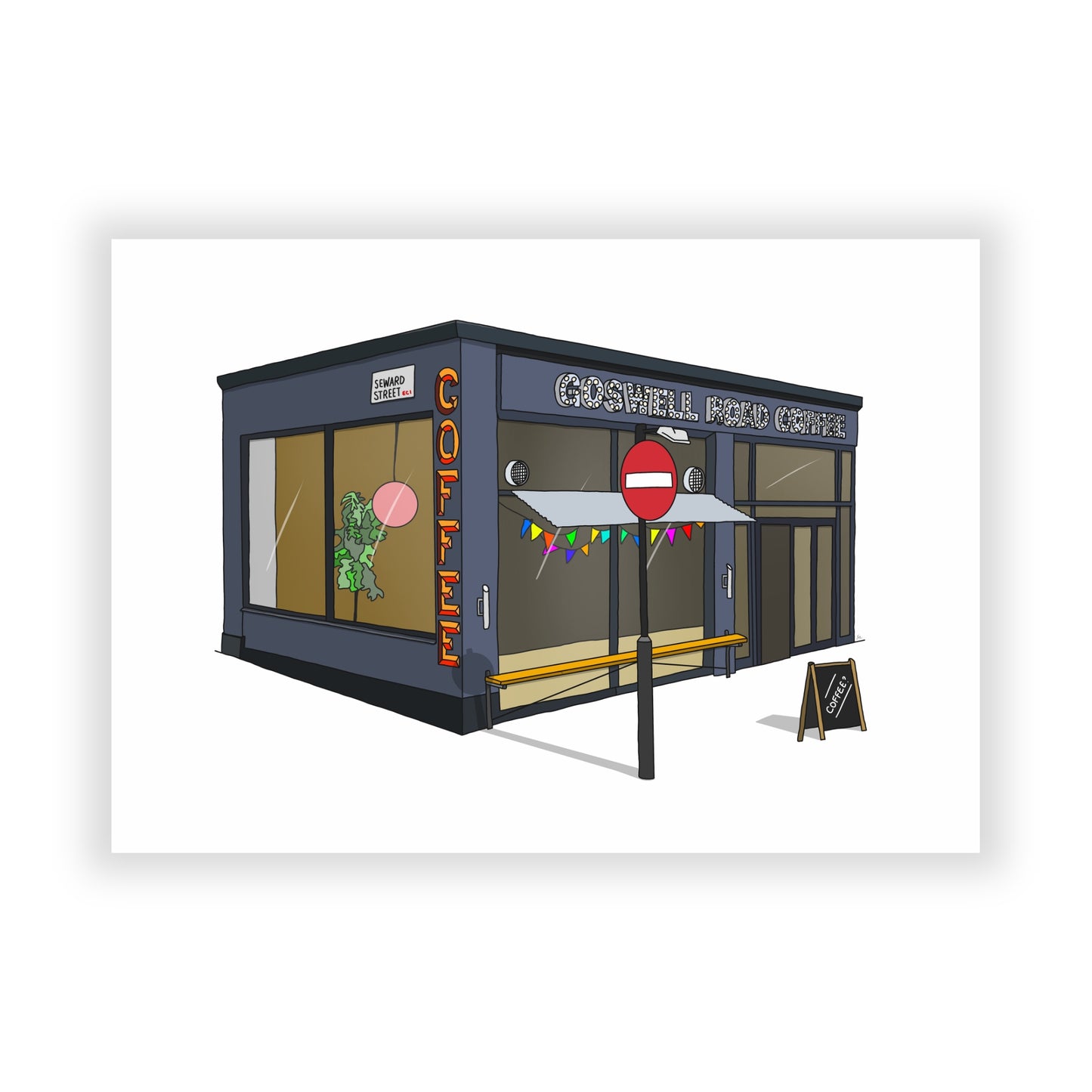 Goswell Road Coffee Shop Front Illustration