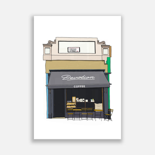 Devotion Coffee Shop Front Illustration