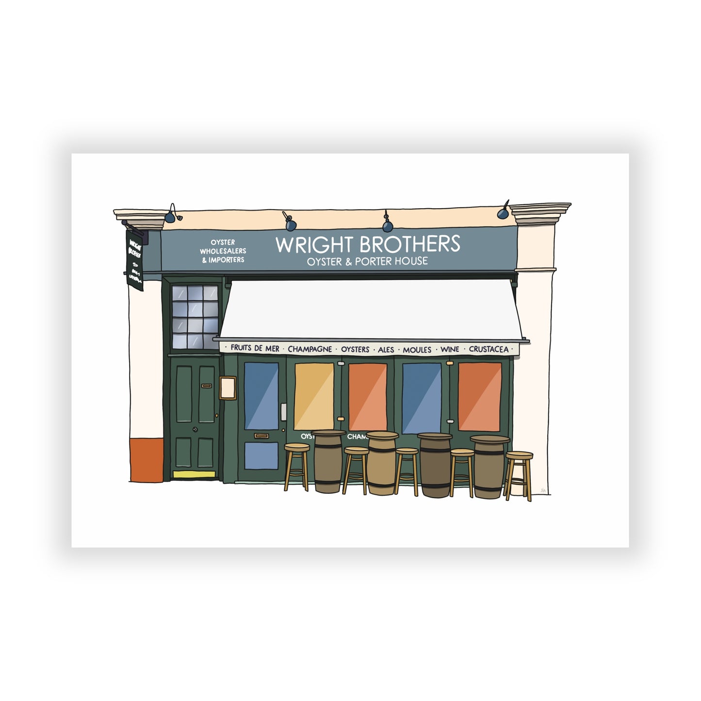 Wright Brothers Oyster & Porter House Illustration